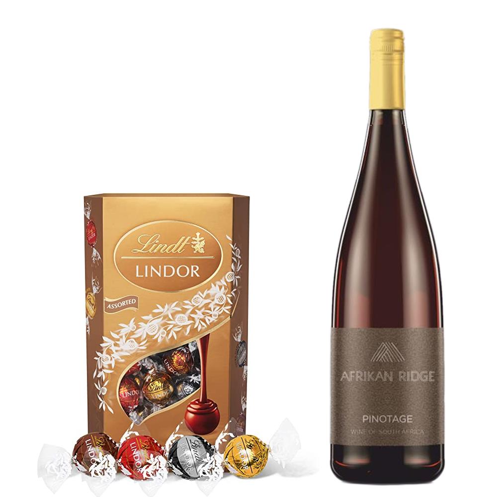 Afrikan Ridge Pinotage 75cl With Lindt Lindor Assorted Truffles 200g